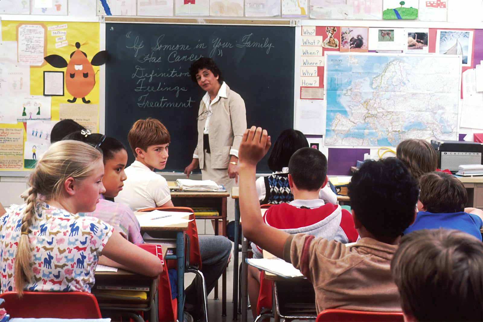 School students in class
